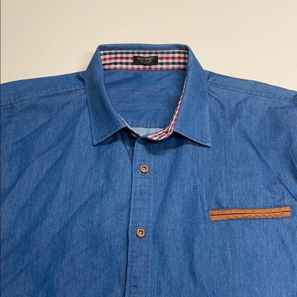 Coolhandy Other - COOLHANDY Mens XL Blue Long Sleeve Dress Shirt
